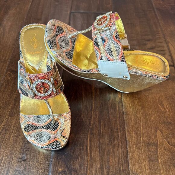 Baby Phat Shoes - Vintage Y2K Baby Phat Wedge Sandals size 6 Coconut Girl Summer Clubwear